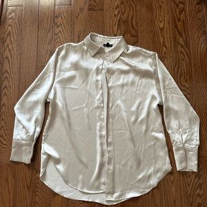 Cream Oversized Dynamite Satin Blouse